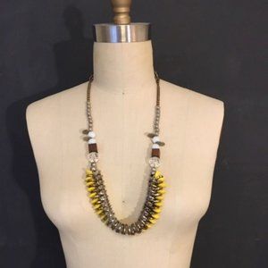 Pam Hiran Yellow and Brass Statement Necklace